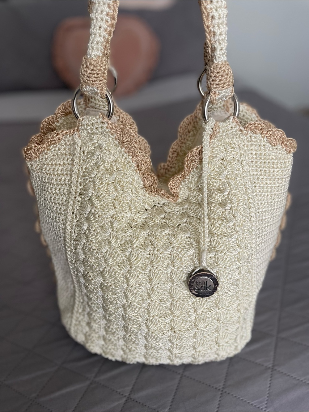 The Sak Cream Hand Crochet Shoulder Bag